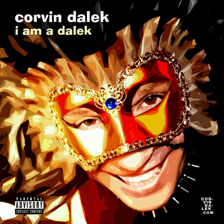 Cover artwork for Corvin Dalek’s I Am a Dalek, released by Flesh in 2003.
